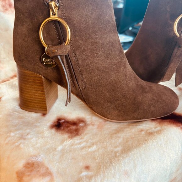 See by Chloe Ankle brown swede boot size 6.5 US - Picture 8 of 8